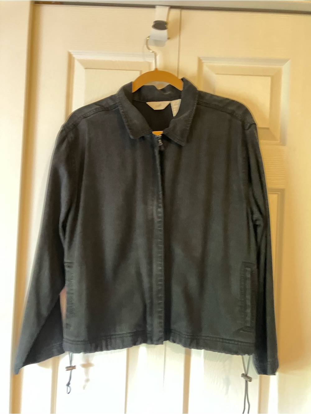J. Jill Black Zip-Front Collar Jacket
